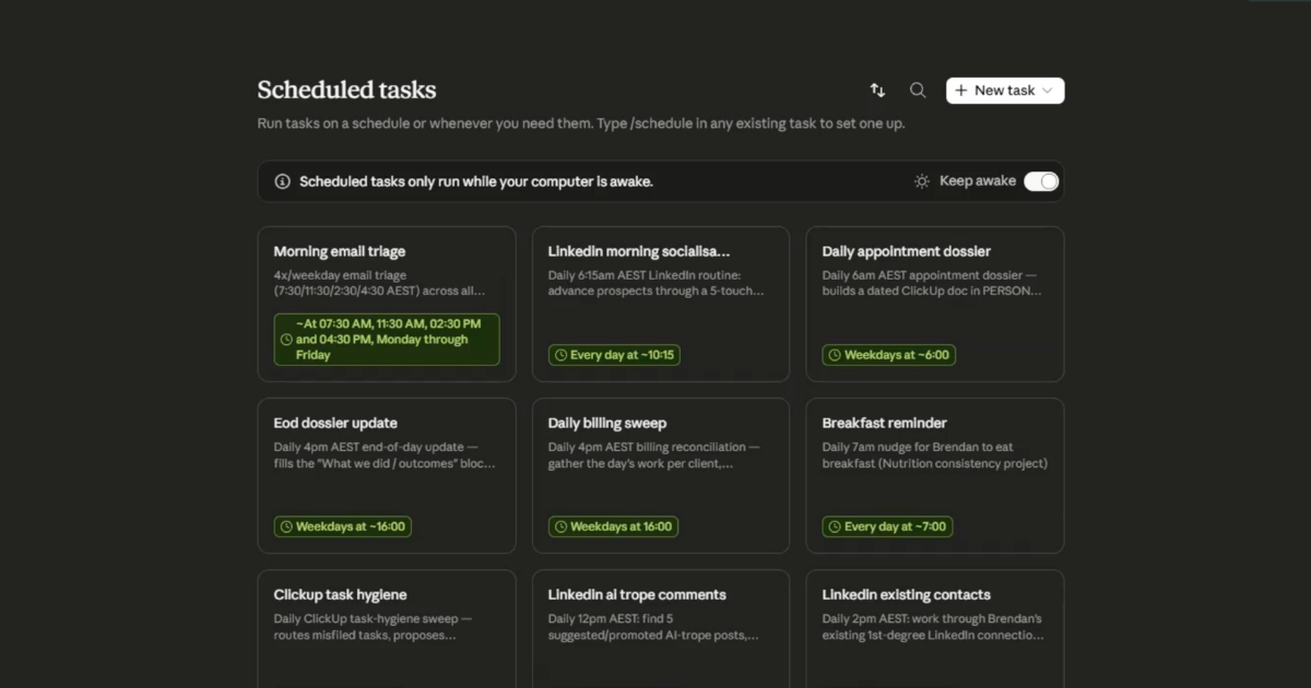 How to set up a scheduled task in Claude Cowork